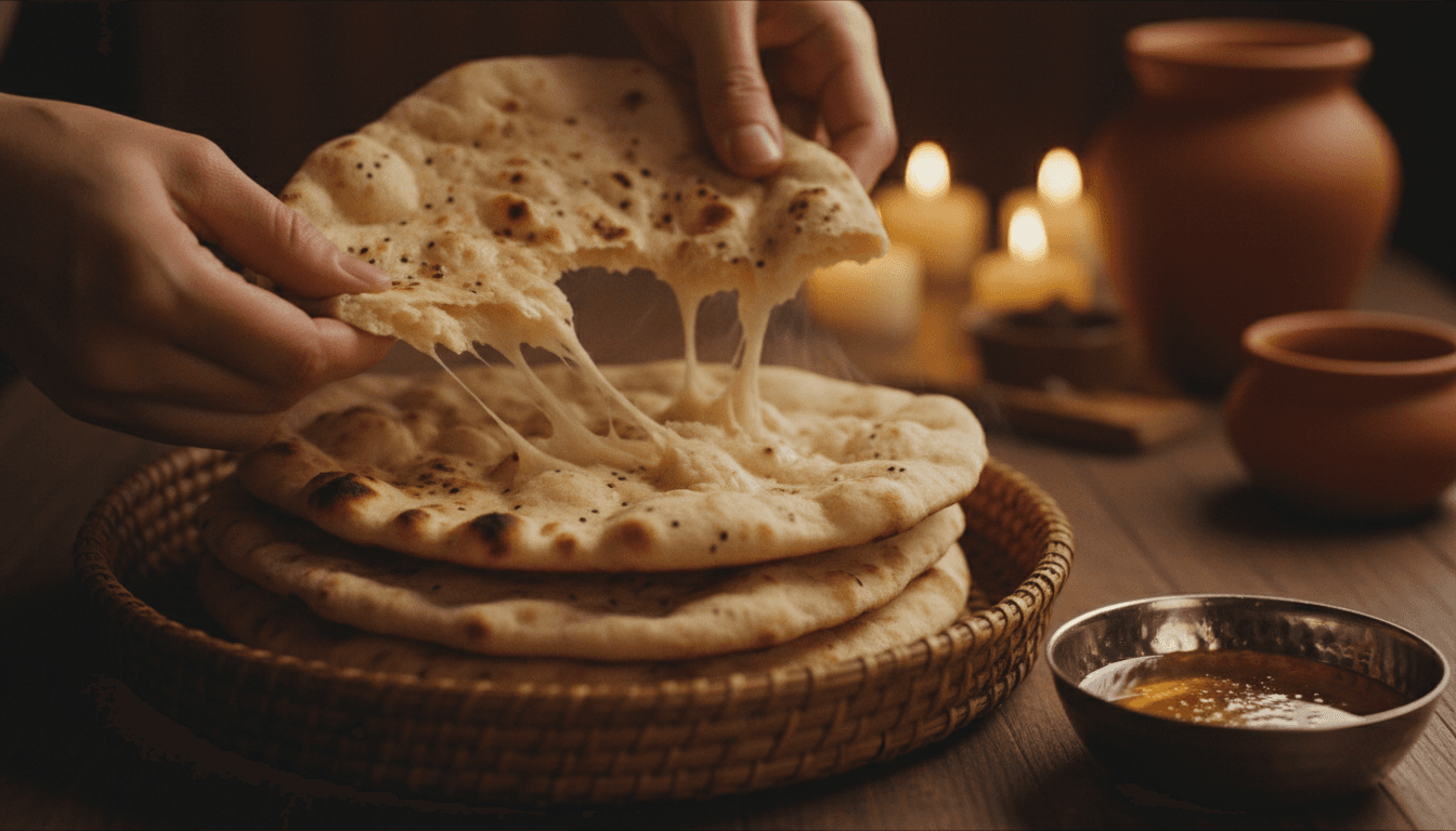 Freshly baked naan