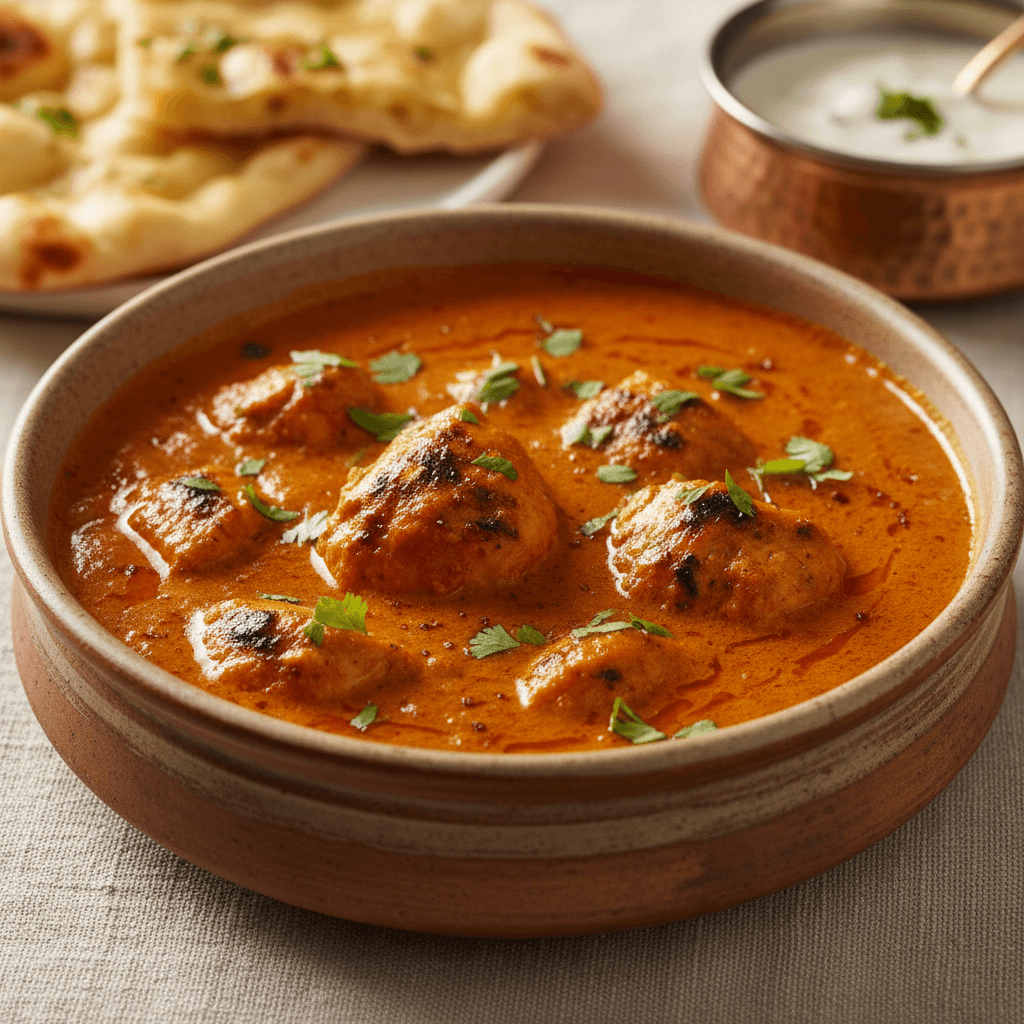 Butter chicken curry in a bowl